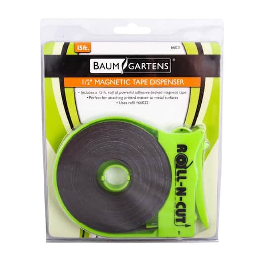 Baumgartens® 1/2” x 15ft Magnetic Tape with Self Cutting Dispenser